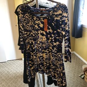 Blue long top great for any occasion beading